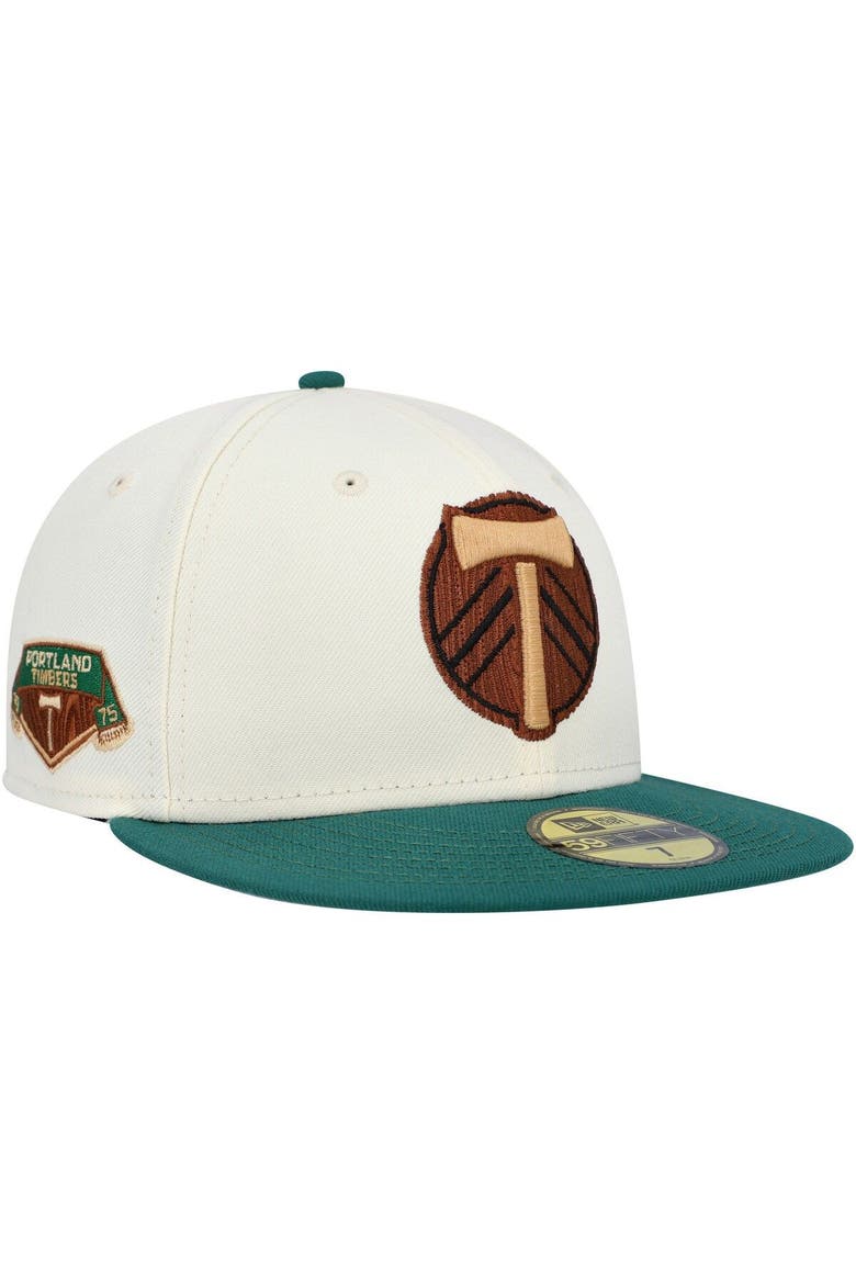 Men's New Era Cream Portland Timbers Woodgrain 59FIFTY Fitted Hat, Main, color, Cream