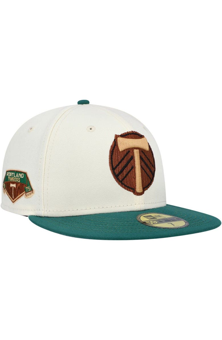 New Era Men's New Era Cream Portland Timbers Woodgrain 59FIFTY Fitted Hat, Main, color, Cream
