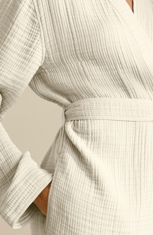 Boll & Branch Dream Rib Organic Cotton Robe In Mist
