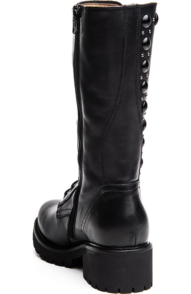 NeroGiardini Studded Leather Combat Boot, Alternate, color,