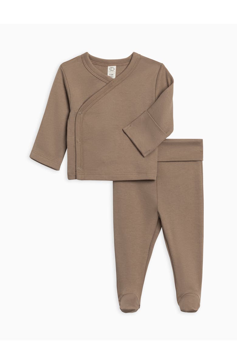 Colored Organics Riley 2 Piece Wrap Top and Pant Set, Main, color, Taupe