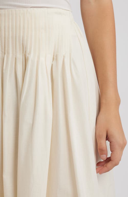 Wayf Greer Pintuck Pleat Midi Skirt In White