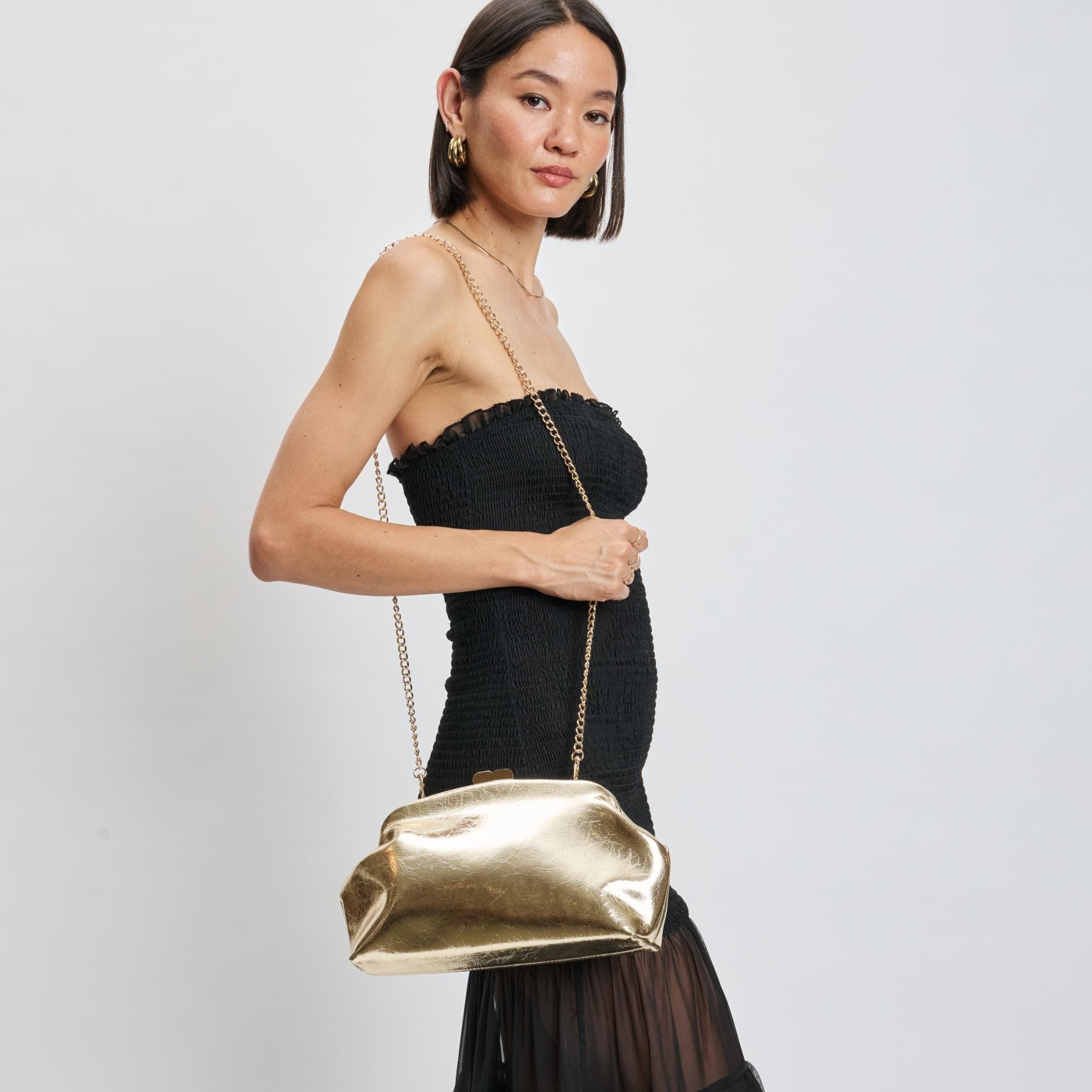 MODA LUXE Camille Clutch, Alternate, color, Gold