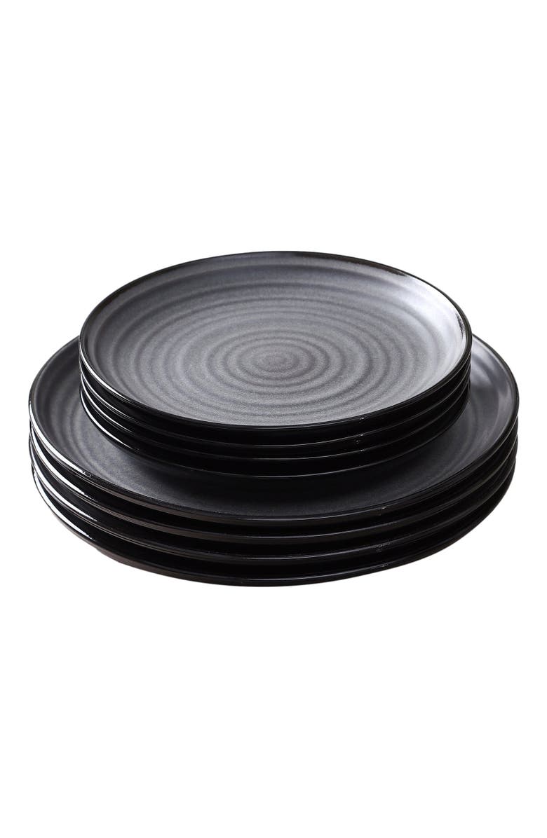 Stone Lain Dua Stoneware 12-Piece Dinnerware Set, Alternate, color, Black