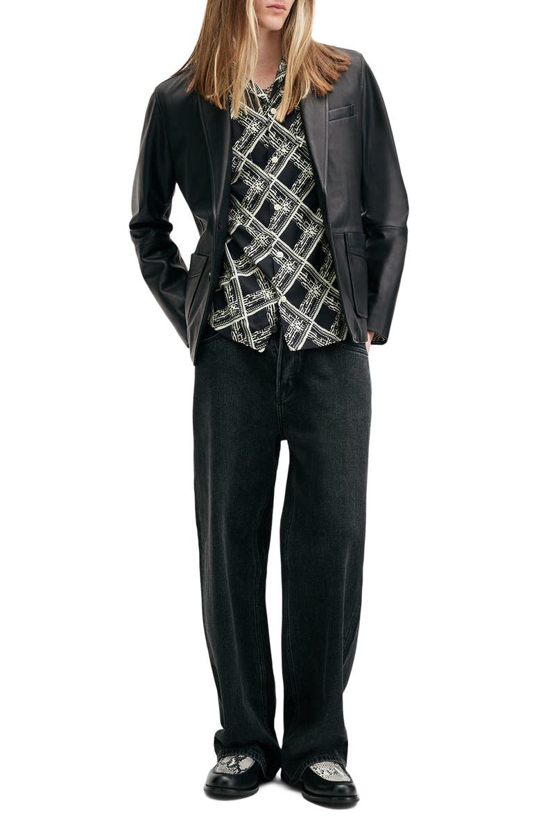 AllSaints Andrius Leather Blazer, Alternate, color,
