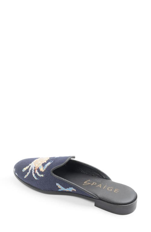 Bypaige Needlepoint Crab Mule In Navy