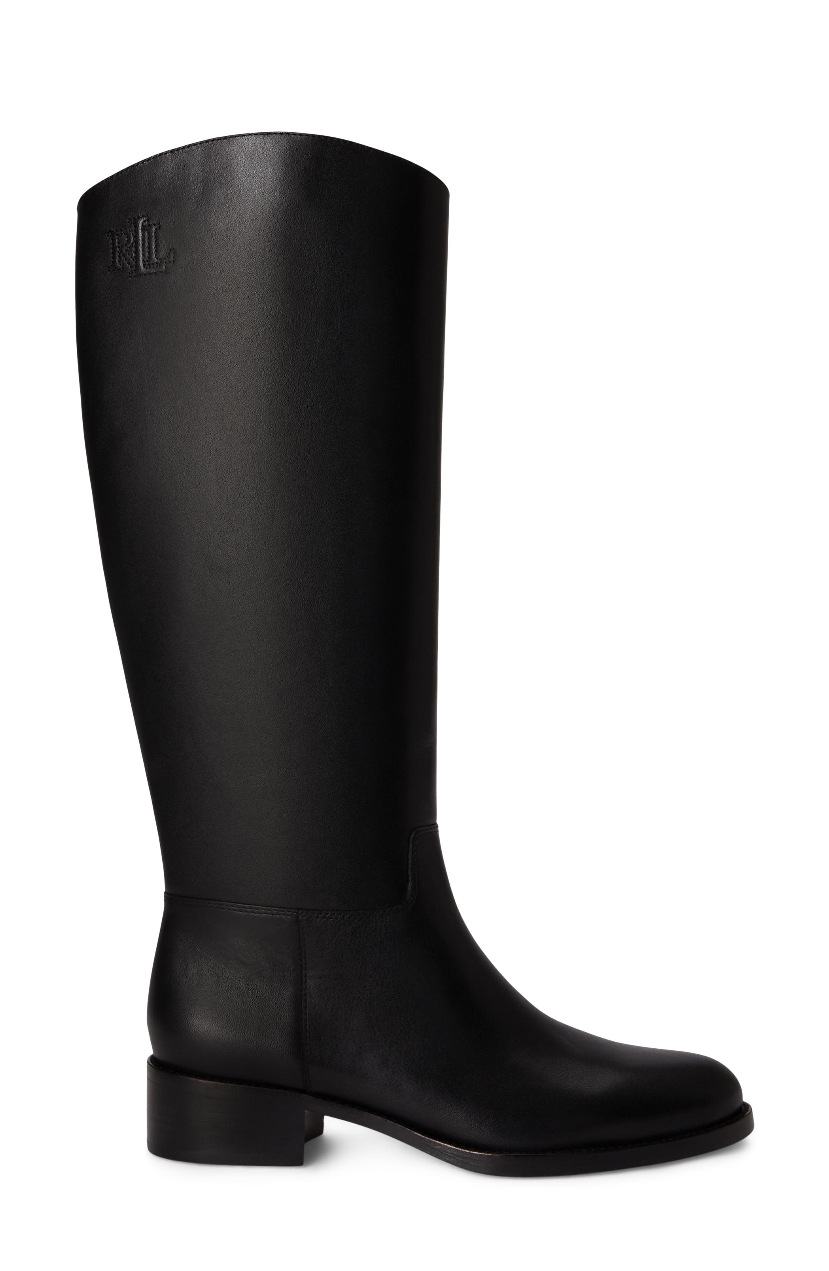 Kyle Tall Leather Boot, Alternate, color, BLACK