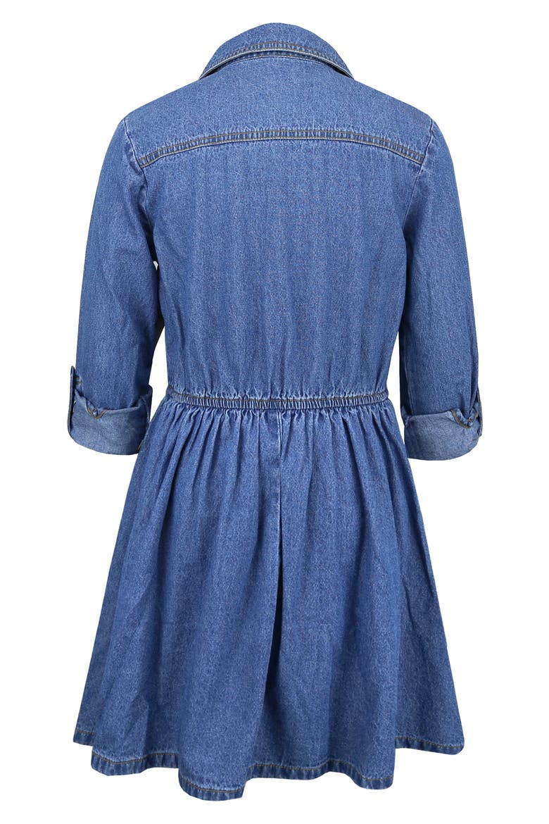 Kids' Western Drop Waist Denim Dress, Alternate, color, MEDIUM WASH