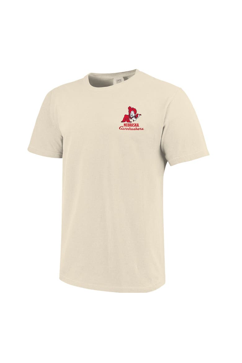 Men's Cream Nebraska Huskers Comfort Colors Mascot Overlay T-Shirt, Alternate, color, Cream