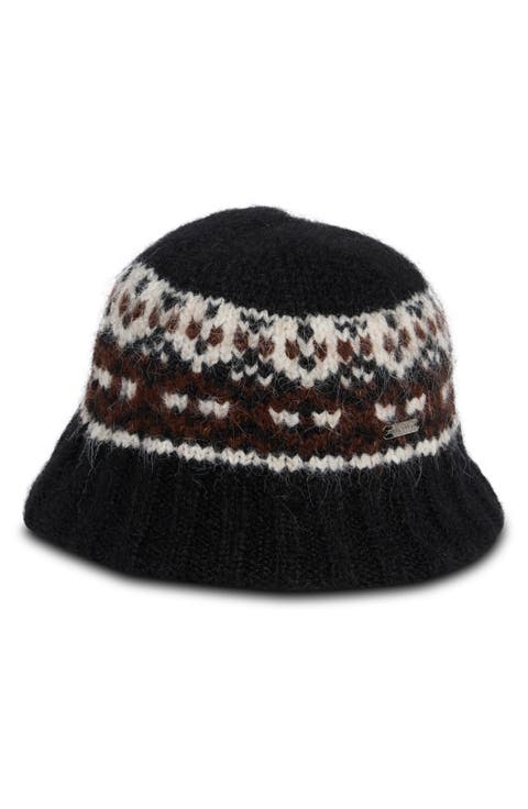 Brushed Fair Isle Knit Cloche