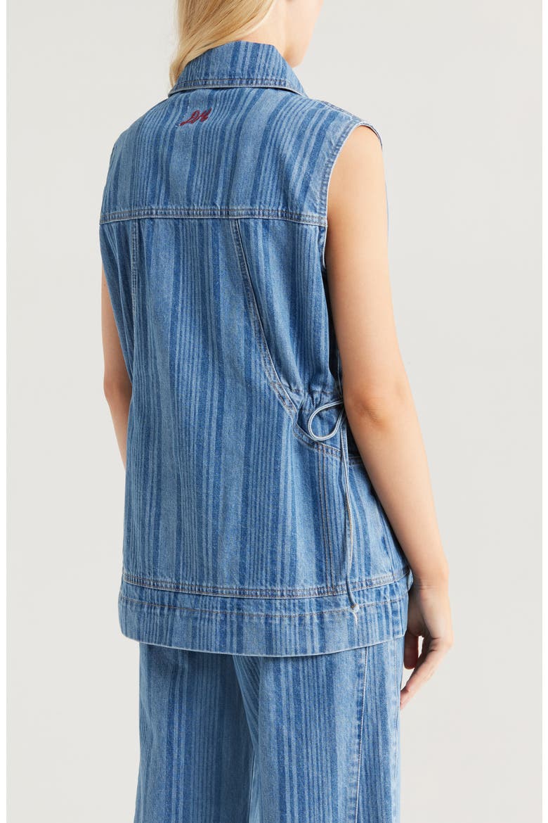 Hera Stripe Denim Vest, Alternate, color, BLUE
