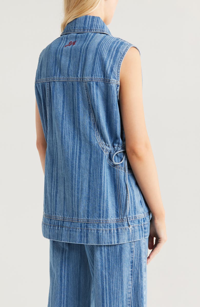 Damson Madder Hera Stripe Denim Vest, Alternate, color, Blue