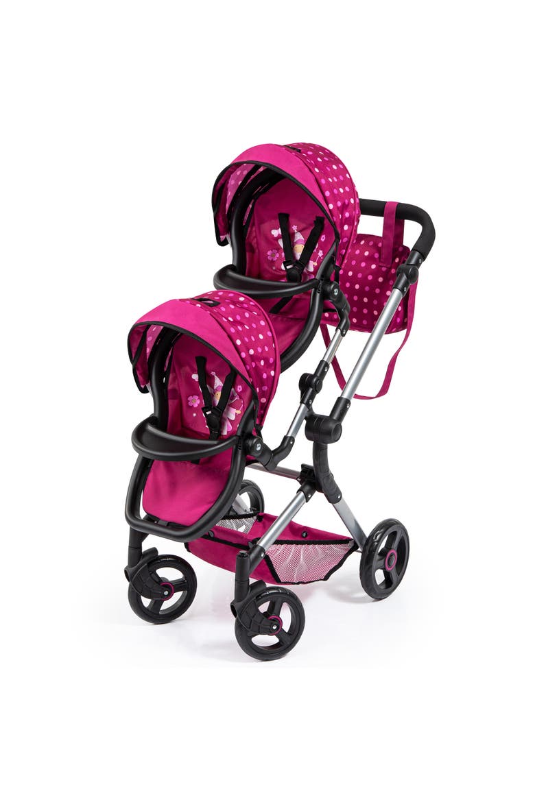 Neo Twin Doll Pram, Main, color, Pink