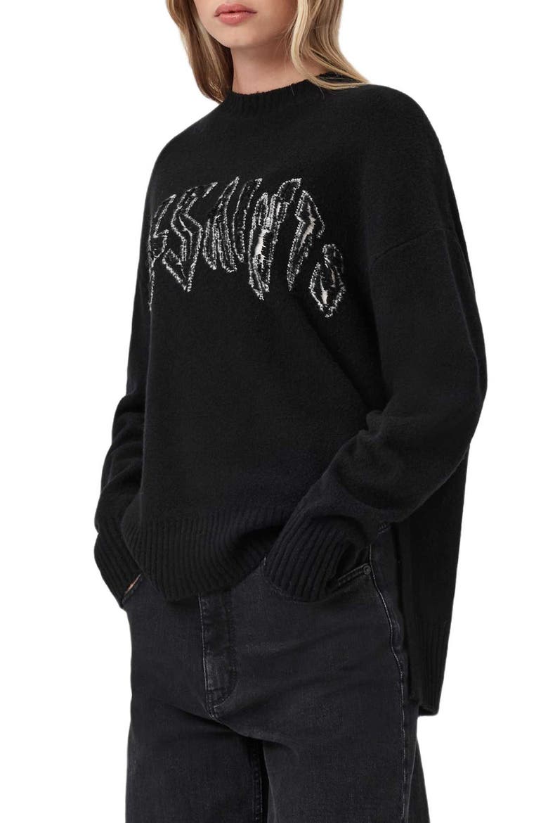 Zinc Logo Sweater, Alternate, color, BLACK/ CHALK WHITE