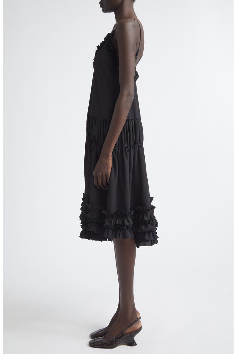Crystal Embellished Draped Cape Dress, Alternate, color, BLACK