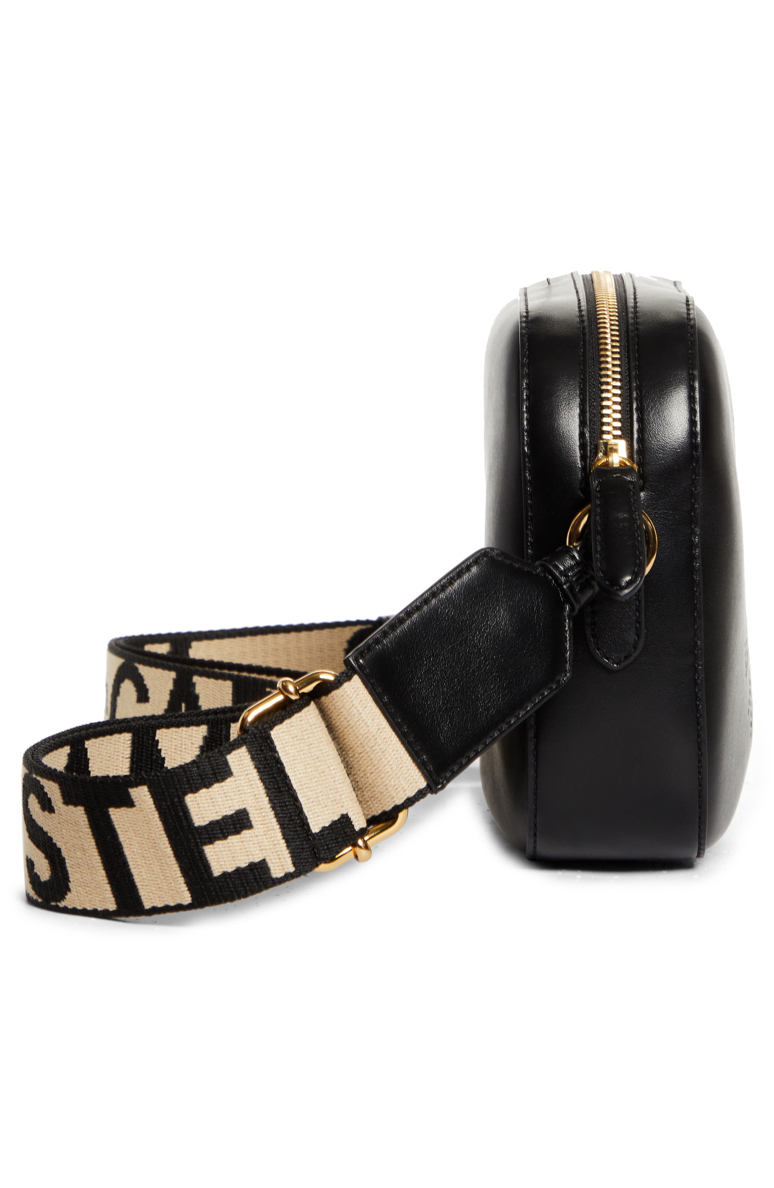 Stella McCartney Small Perforated Logo Faux Leather Camera Bag, Alternate, color, 