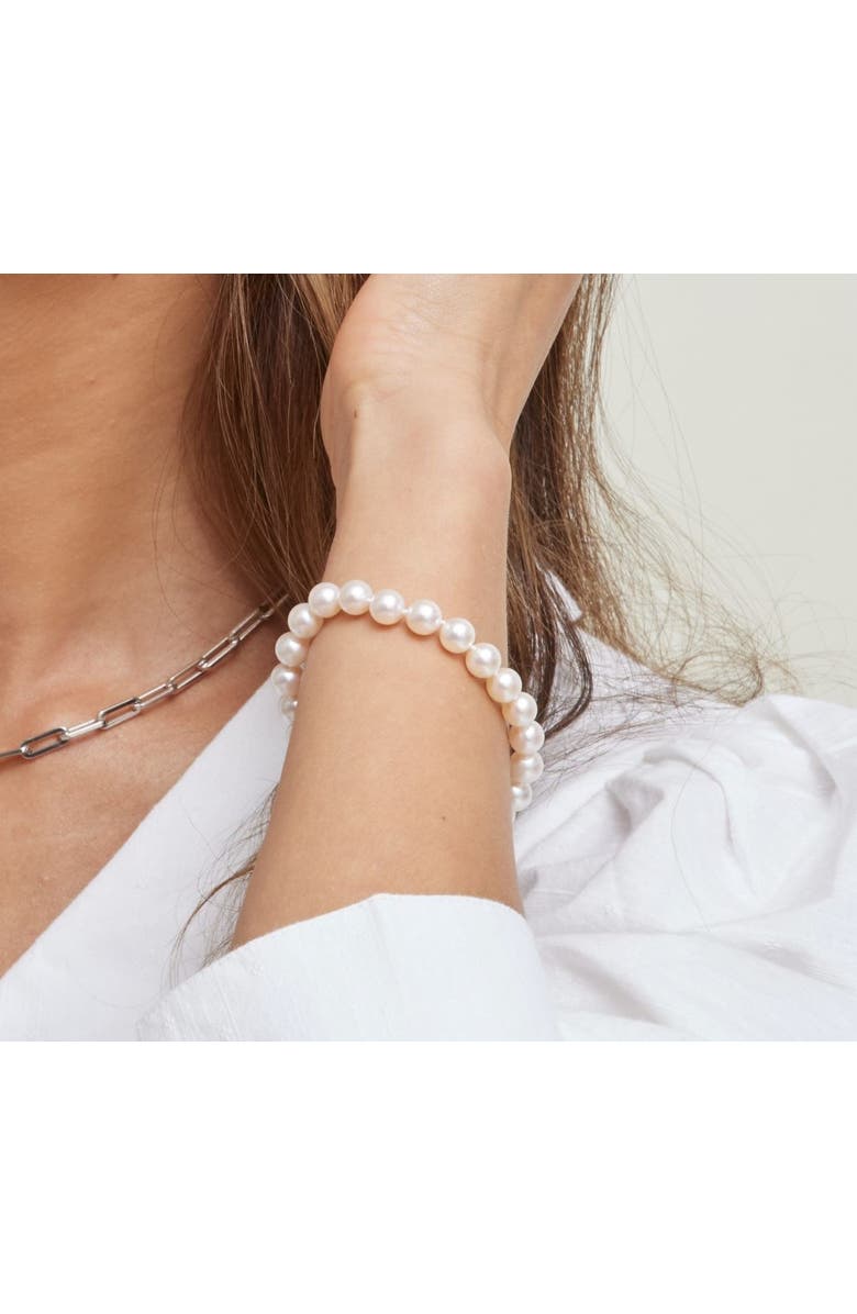 The Pearl Source Akoya Pearl Bracelet 7-7.5mm, Alternate, color, White Pearl - Gabriella Clasp
