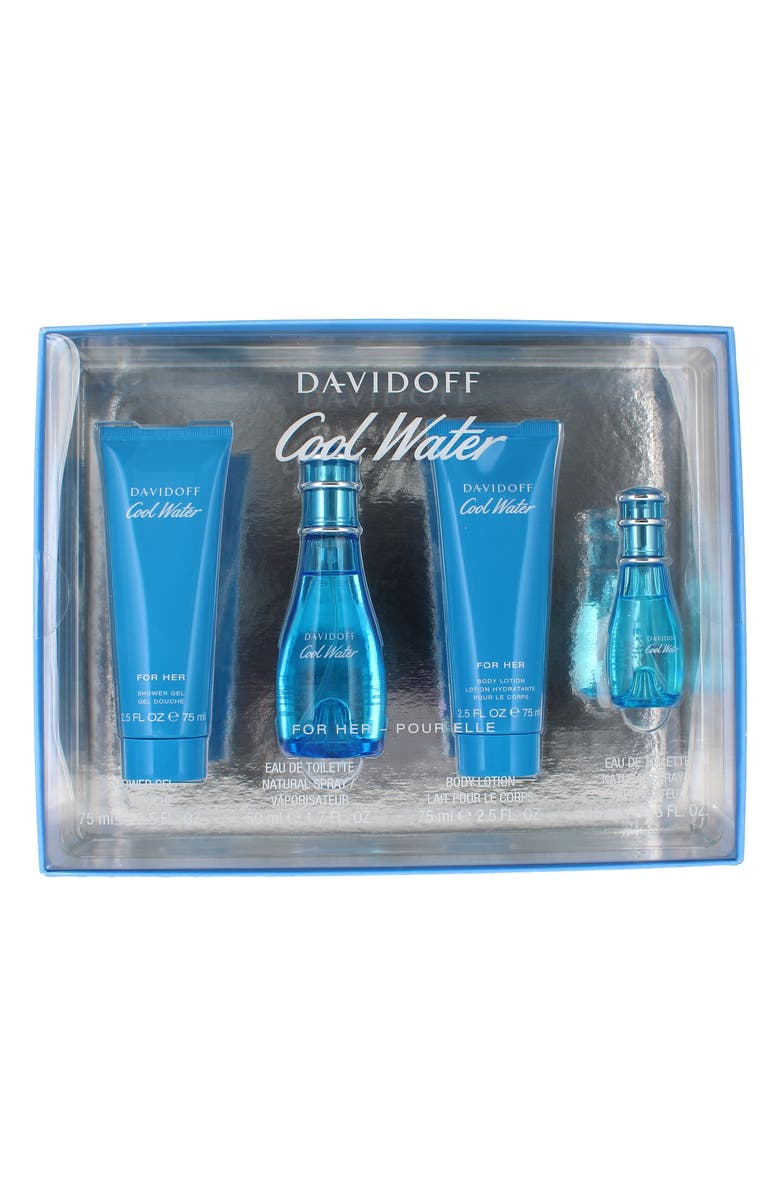 DAVIDOFF COOL WATER Cool Water For Her 4-Piece Fragrance Gift Set, Main, color,