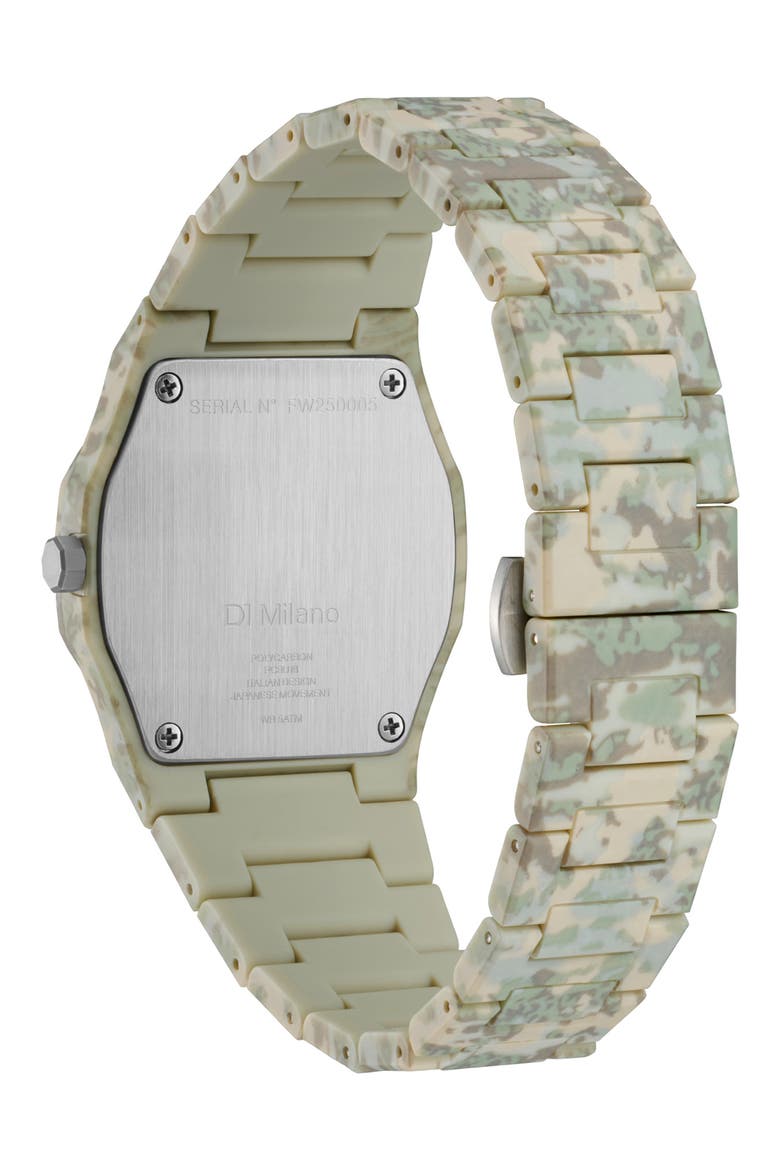 Camo Polycarbon Bracelet Watch, 40.5mm, Alternate, color, GREEN CAMO