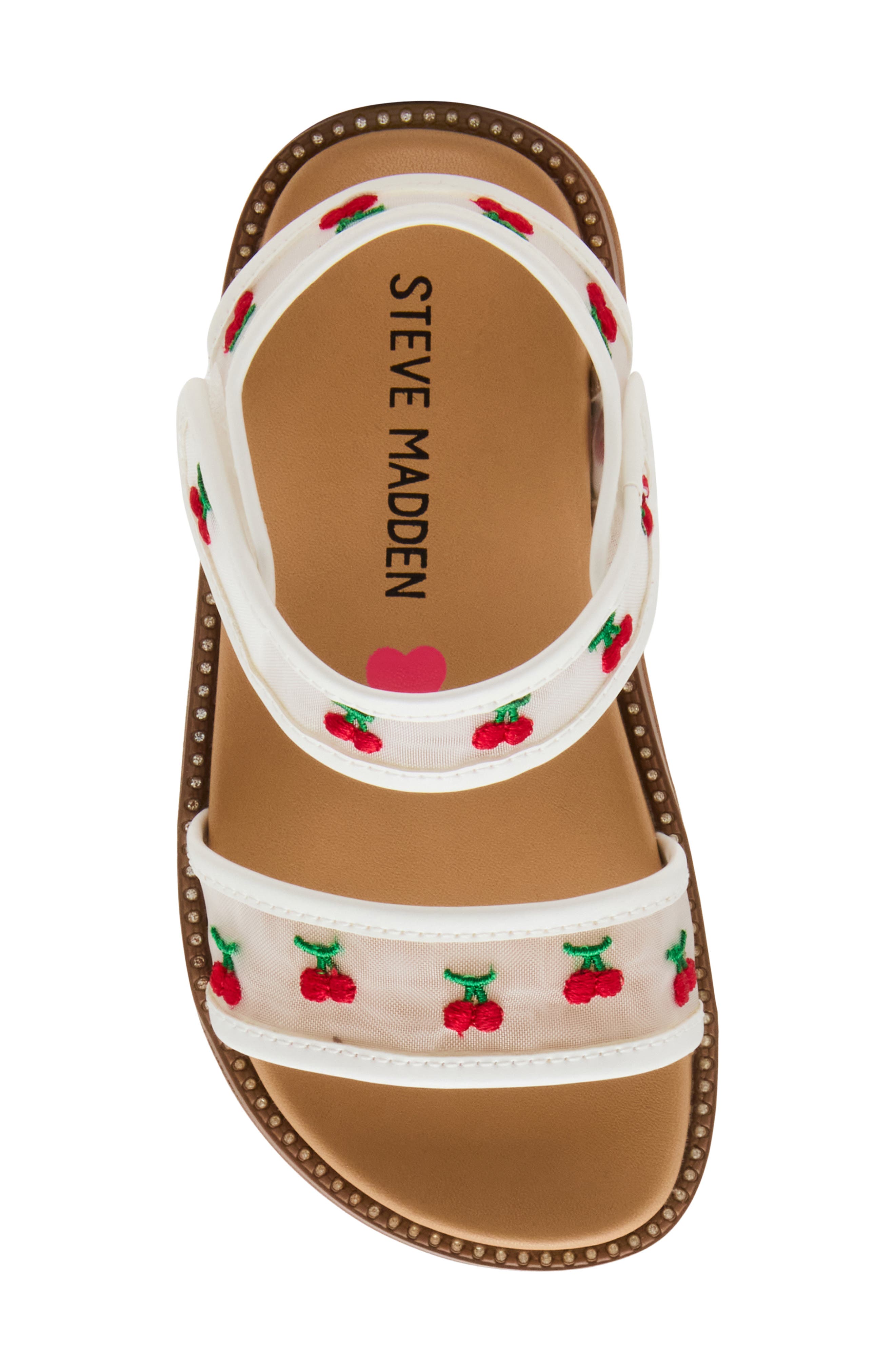 Steve Madden Kids' TLyla Cherry Mesh Ankle Strap Sandal, Alternate, color, White