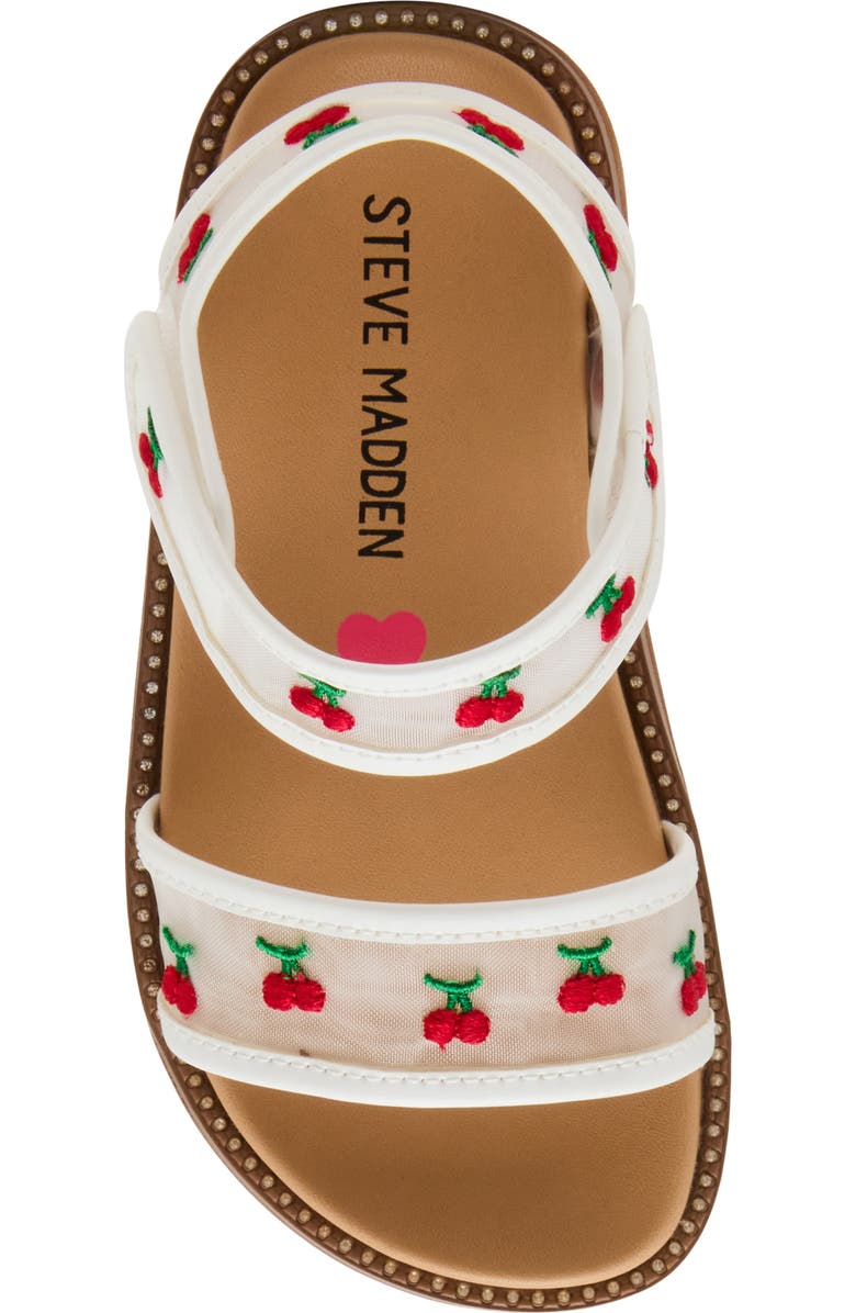 Steve Madden Kids' TLyla Cherry Mesh Ankle Strap Sandal, Alternate, color, White