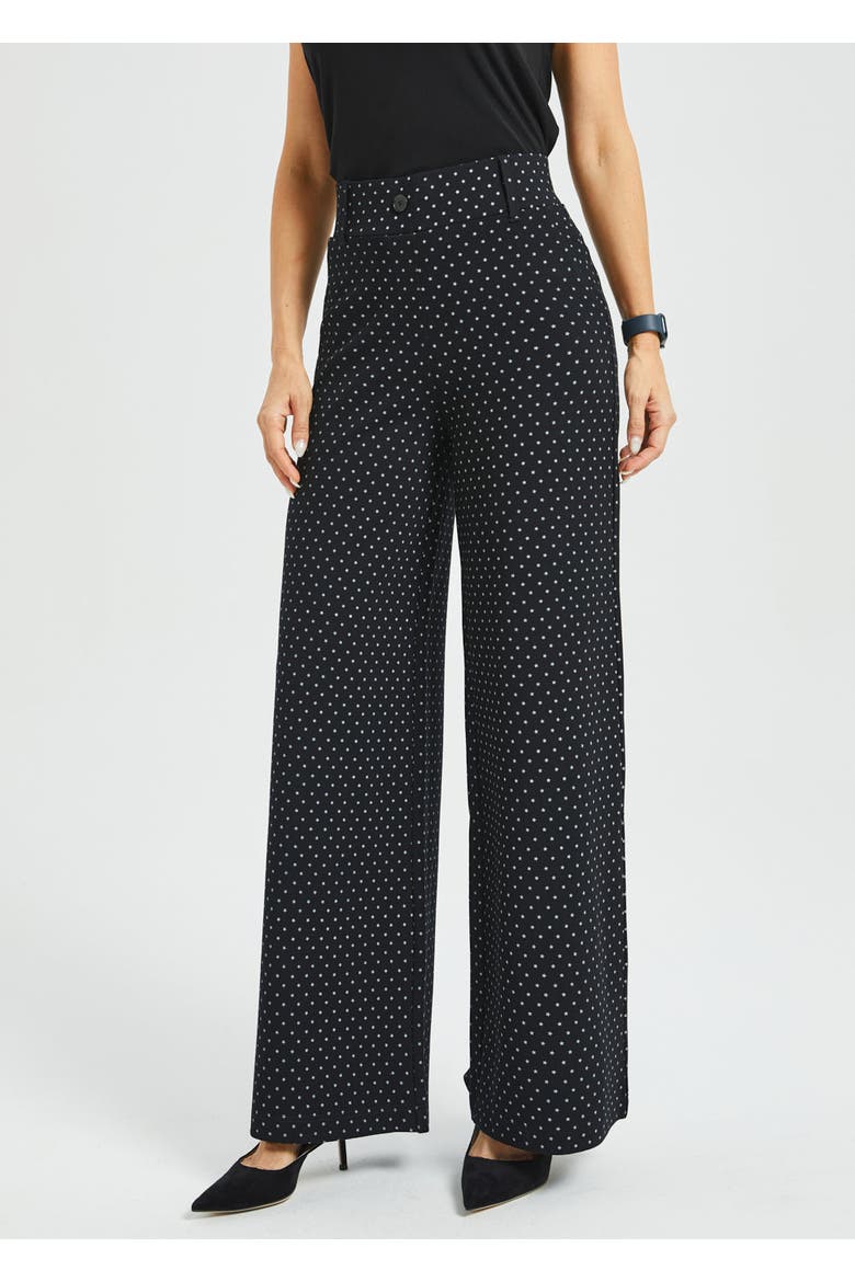 Classic High Waist DPYP Dress Pant Yoga Pants Wide Leg, Alternate, color, Black White Star