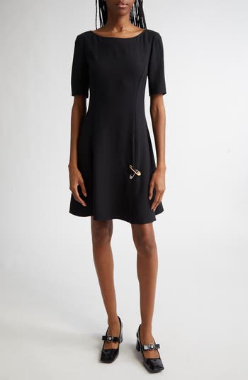 ワンピース Versace Satin Mini Dress With Safety Pin Detail Safety Pin Draped Mini Dress Green | VERSACE US