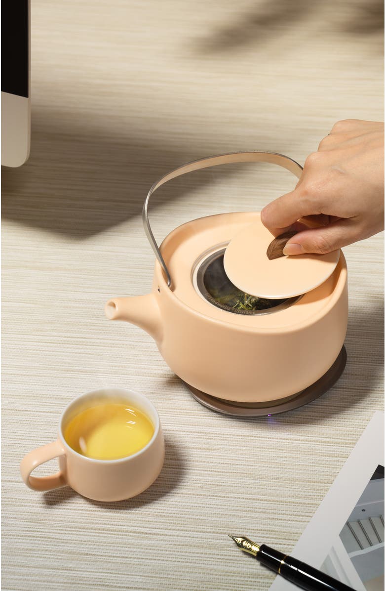 OHOM INC Leiph Self-heating Teapot Set, Alternate, color, Rosy Apricot