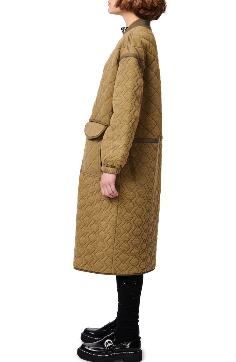 BERNIE Quilted Cotton French Terry Coat, Alternate, color, 