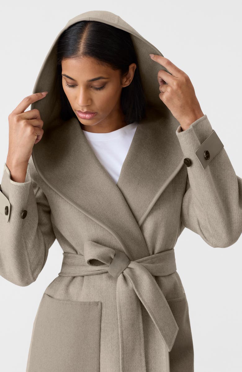 Mackage Paya Belted Herringbone Jacket, Alternate, color, Taupe Mix-Taupe