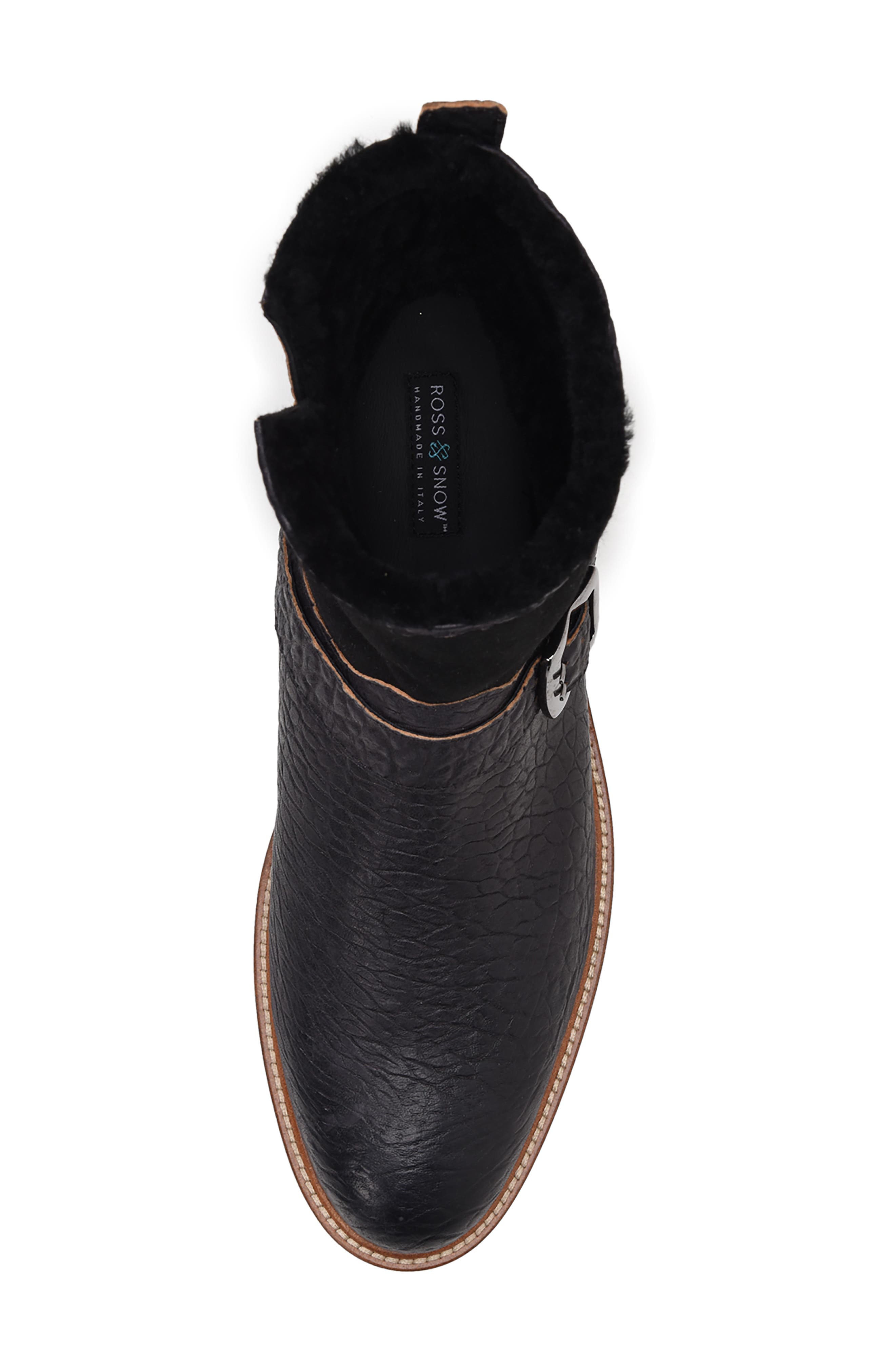 Ross & Snow Federico Weatherproof Genuine Shearling Lined Moto Boot, Alternate, color, 