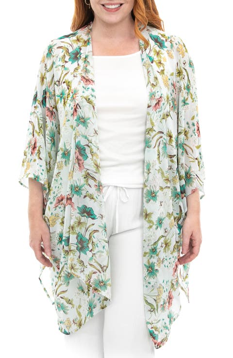 Semi Sheer Open Front Topper (Plus)