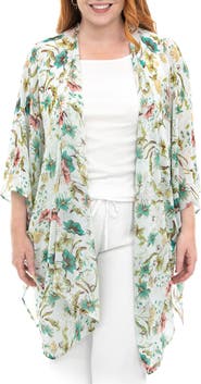 Nina Leonard Semi Sheer Open Front Topper