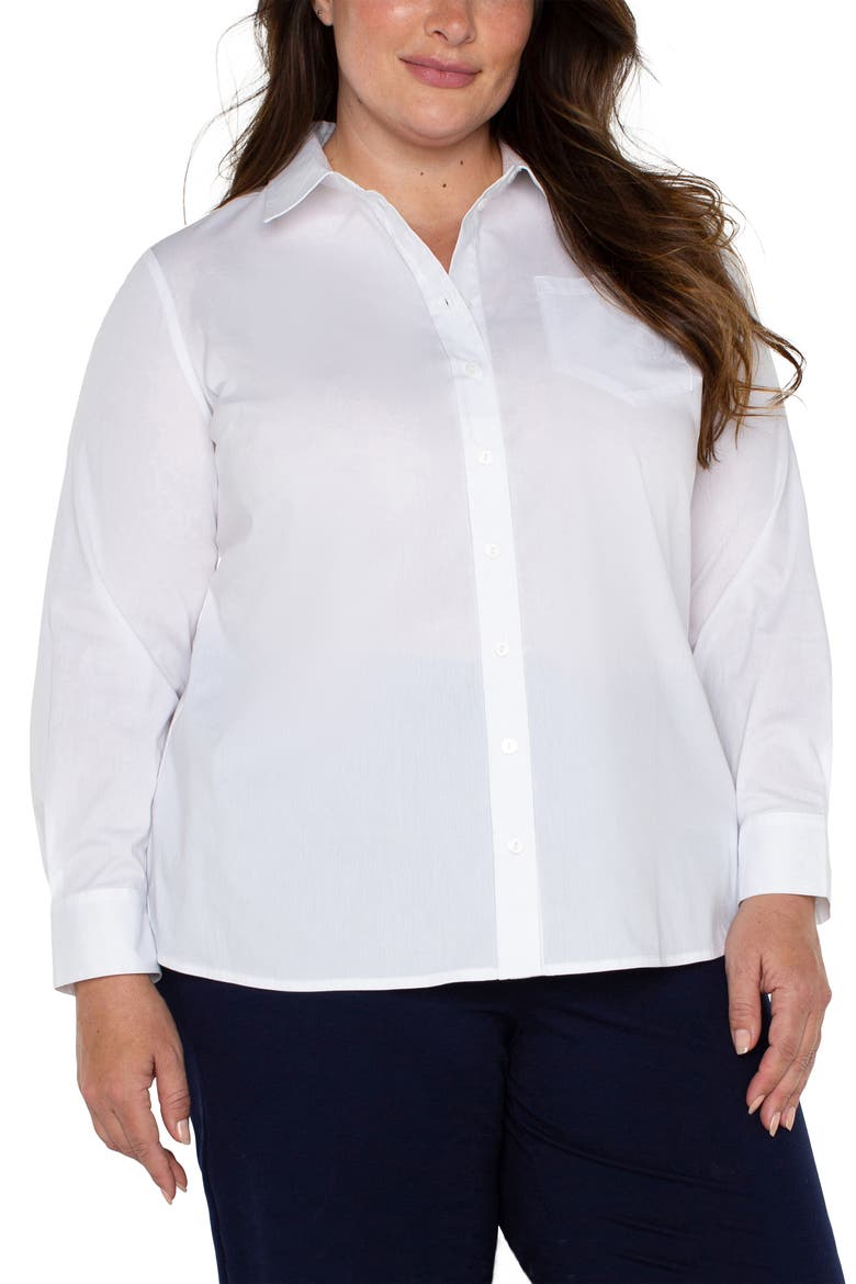 Classic Fit Stretch Poplin Button-Up Shirt, Main, color, WHITE
