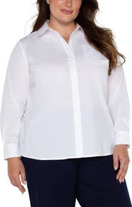 Liverpool Los Angeles Classic Fit Stretch Poplin Button-Up Shirt
