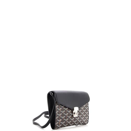 Pre-owned Goyard  Goyard Chypre Wallet On Strap Coated Canvas With Leather In Multi