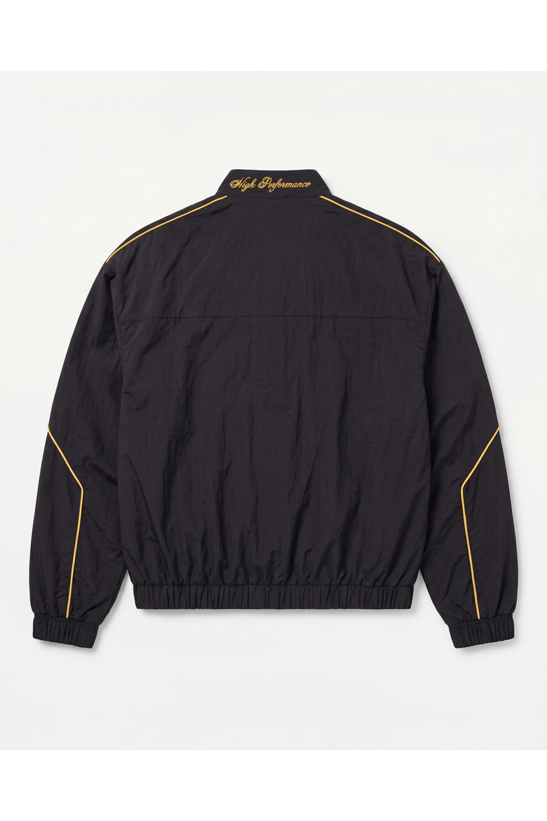 Funnel Neck Racing Track Jacket, Alternate, color, Black