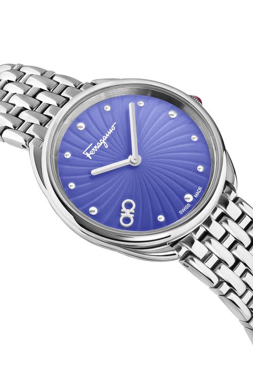 Ferragamo Cuir Bracelet Watch, 34mm In Stainless Steel