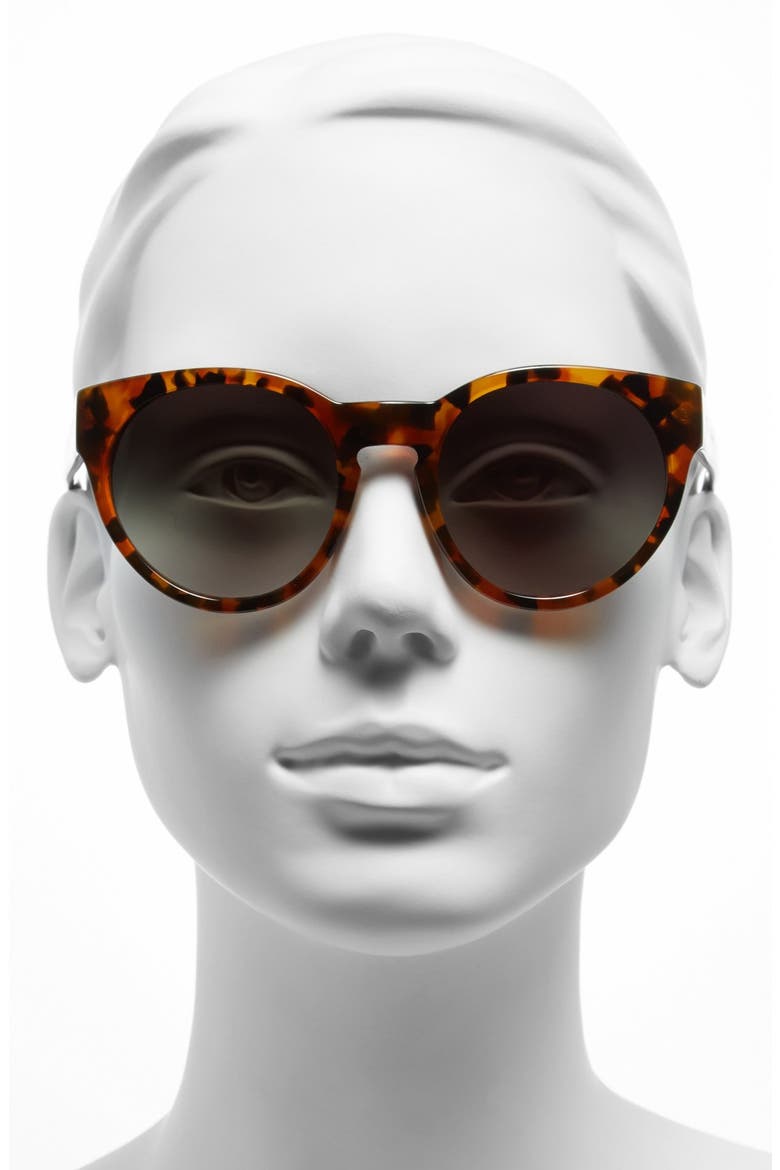 52mm Retro Sunglasses, Alternate, color, TOBACCO TORTOISE/ BLACK