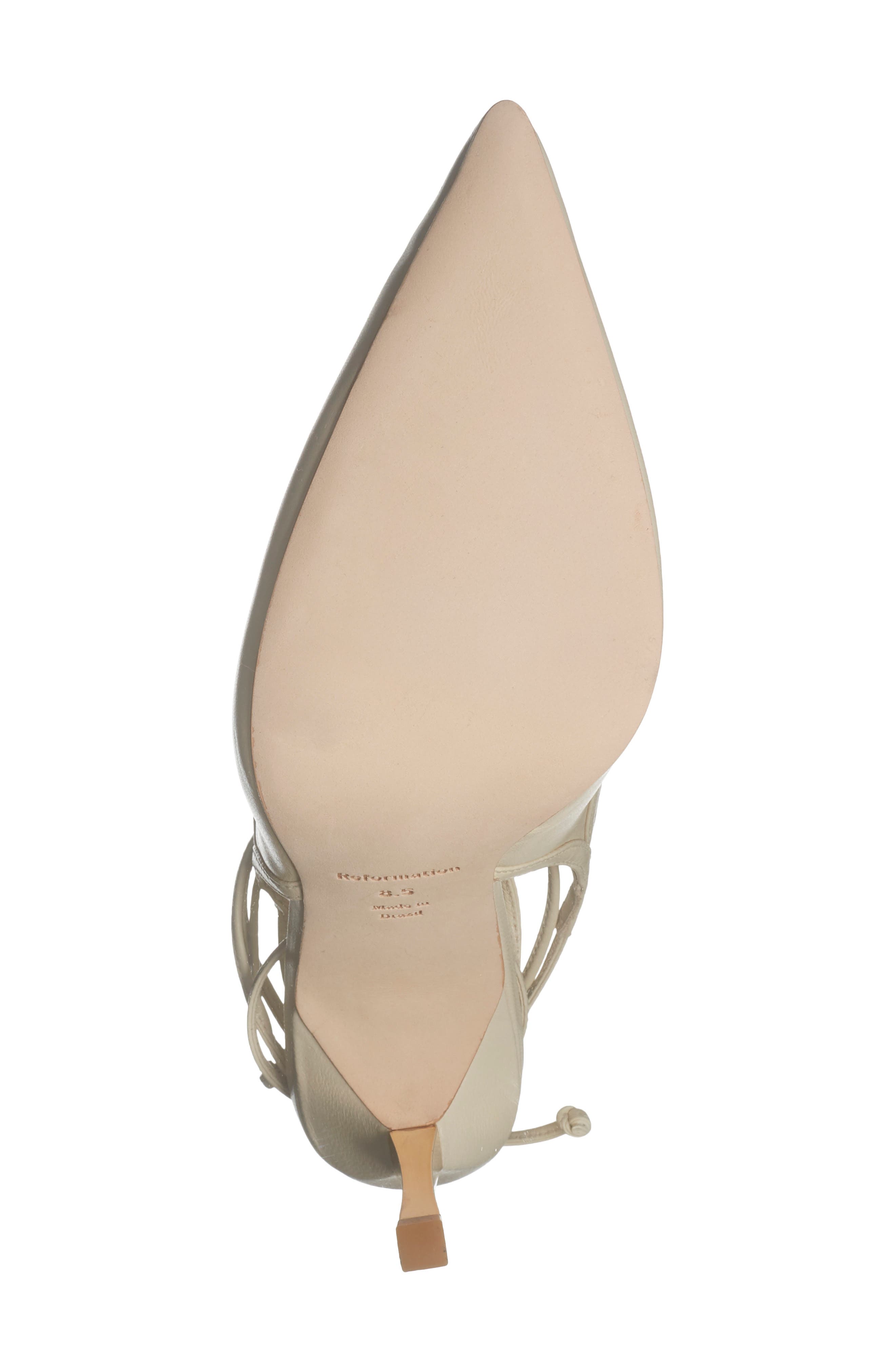 Paris Heeled Ankle Tie Pump, Alternate, color, ALMOND LEATHER