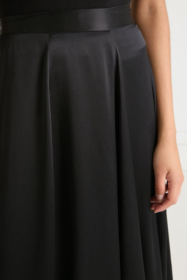 Amerie Satin Skirt, Alternate, color, Black