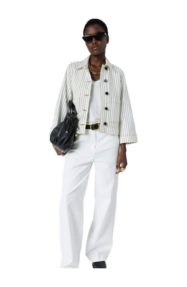 GERARD DAREL Tamea Relaxed Tailored Box Fit Jacket, Alternate, color, Ecru