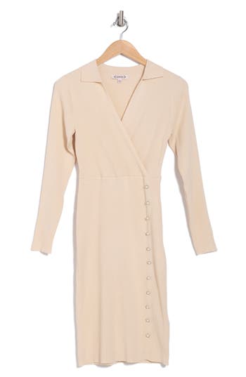 Nanette Lepore Nanette  Surplice Sweaterdress In Light Tan
