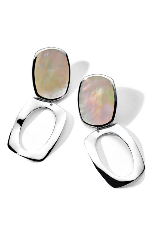 Ippolita Sterling Silver Rock Candy Mother Of Pearl Long Oval & Large Frame Drop Earrings In Silver/mother Of Pearl