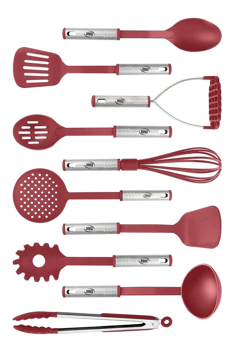 Cooking Utensil 10-Piece Set, Main, color, RED