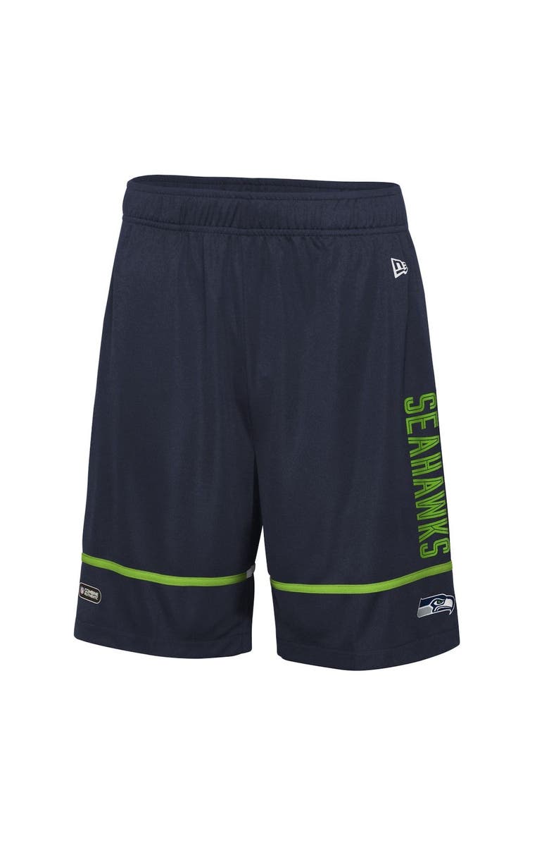 New Era Men's New Era College Navy Seattle Seahawks Combine Authentic Rusher Training Shorts, Alternate, color, Navy