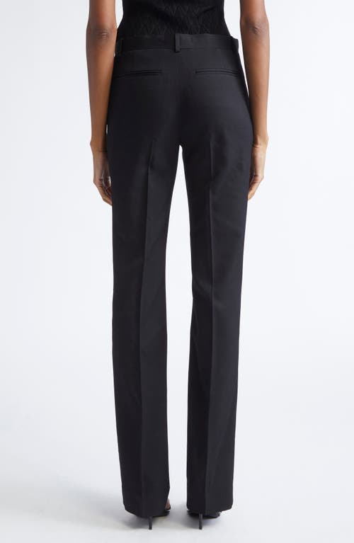 Versace Stretch Wool Grain De Poudre Trousers In Black