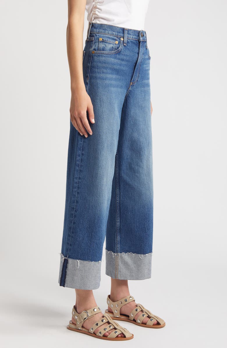 rag & bone Andi Cuffed High Waist Wide Leg Ankle Jeans, Alternate, color,