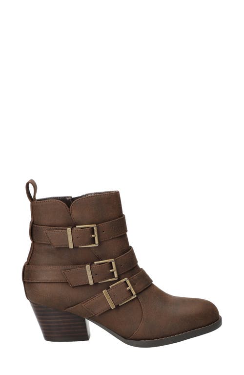 Bella Vita Bowie Buckle Strap Bootie In Brown
