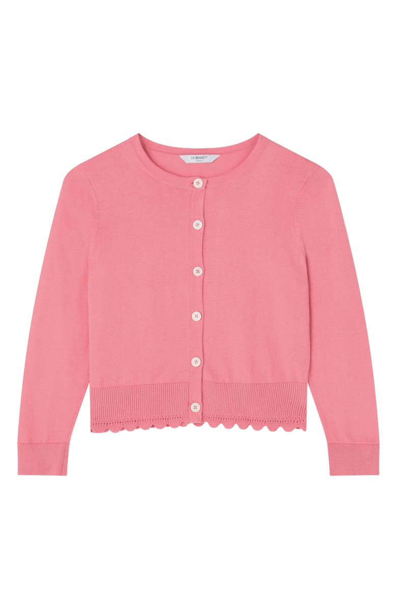 LK Bennett Vanessa Crewneck Cardigan, Alternate, color, Rose